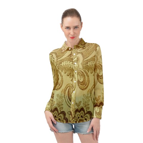 Texture Long Sleeve Chiffon Shirt by nateshop