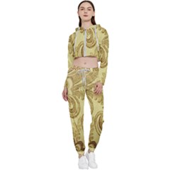 Texture Cropped Zip Up Lounge Set by nateshop