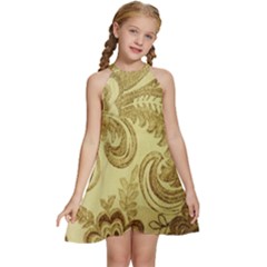 Texture Kids  Halter Collar Waist Tie Chiffon Dress by nateshop