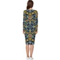 Tile (2) Long Sleeve V-Neck Bodycon Dress  View4