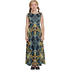 Tile (2) Kids  Satin Sleeveless Maxi Dress by nateshop