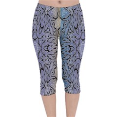 Tile Velvet Capri Leggings 