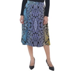 Tile Classic Velour Midi Skirt  by nateshop