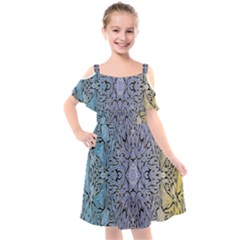 Tile Kids  Cut Out Shoulders Chiffon Dress