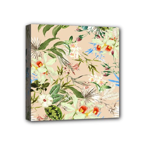 Tropical Fabric Textile Mini Canvas 4  X 4  (stretched) by nateshop