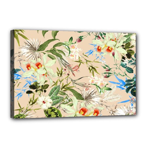 Tropical Fabric Textile Canvas 18  X 12  (stretched) by nateshop