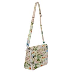 Tropical Fabric Textile Shoulder Bag With Back Zipper by nateshop