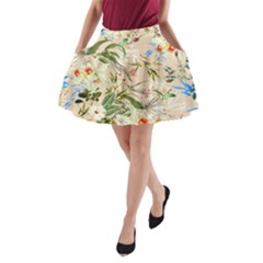 Tropical Fabric Textile A-line Pocket Skirt by nateshop