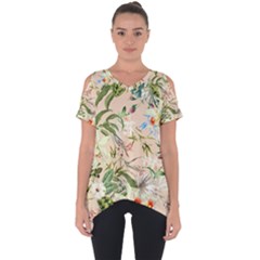 Tropical Fabric Textile Cut Out Side Drop Tee by nateshop