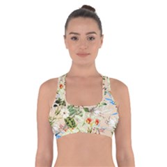 Tropical Fabric Textile Cross Back Sports Bra by nateshop