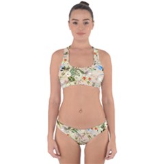 Tropical Fabric Textile Cross Back Hipster Bikini Set by nateshop