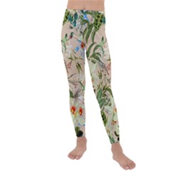 Tropical Fabric Textile Kids  Lightweight Velour Leggings by nateshop