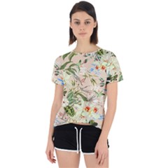 Tropical Fabric Textile Open Back Sport Tee by nateshop