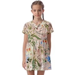 Tropical Fabric Textile Kids  Asymmetric Collar Dress by nateshop