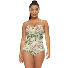 Tropical Fabric Textile Retro Full Coverage Swimsuit by nateshop