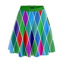 Emerald Harlequine Argyle Pattern High Waist Skirt View1