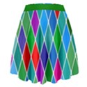 Emerald Harlequine Argyle Pattern High Waist Skirt View2