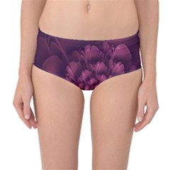 Fractal Blossom Flower Bloom Mid-waist Bikini Bottoms by Wegoenart