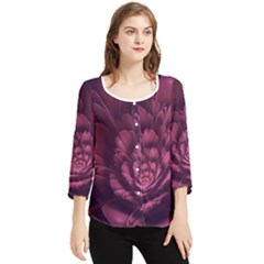 Fractal Blossom Flower Bloom Chiffon Quarter Sleeve Blouse by Wegoenart