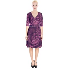 Fractal Blossom Flower Bloom Wrap Up Cocktail Dress by Wegoenart