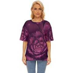 Fractal Blossom Flower Bloom Oversized Basic Tee by Wegoenart