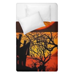 Night Full Moon Gespenstig Duvet Cover Double Side (single Size) by Wegoenart