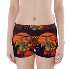 Night Full Moon Gespenstig Boyleg Bikini Wrap Bottoms by Wegoenart