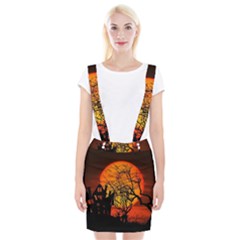 Night Full Moon Gespenstig Braces Suspender Skirt by Wegoenart