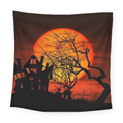 Night Full Moon Gespenstig Square Tapestry (large) by Wegoenart