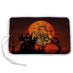 Night Full Moon Gespenstig Pen Storage Case (l) by Wegoenart