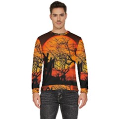 Night Full Moon Gespenstig Men s Fleece Sweatshirt by Wegoenart