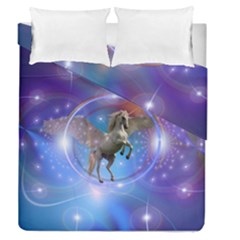 Unicorn Abstract Wave Line Duvet Cover Double Side (queen Size) by Wegoenart