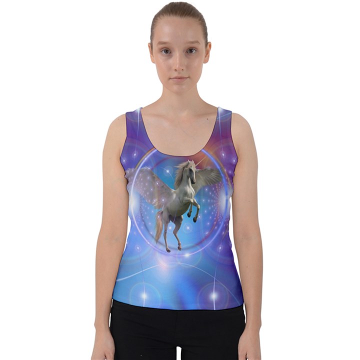 Unicorn Abstract Wave Line Velvet Tank Top