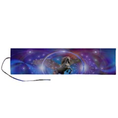 Unicorn Abstract Wave Line Roll Up Canvas Pencil Holder (l) by Wegoenart