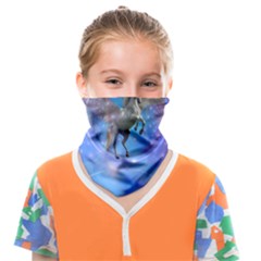 Unicorn Abstract Wave Line Face Covering Bandana (kids) by Wegoenart