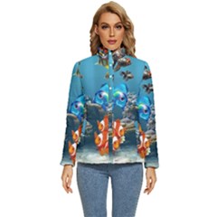 Aquarium Fish Tank Sea Life Women s Puffer Bubble Jacket Coat by Wegoenart