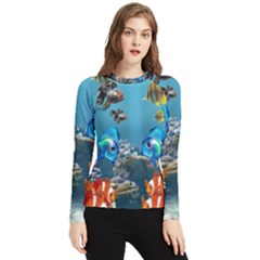 Aquarium Fish Tank Sea Life Women s Long Sleeve Rash Guard by Wegoenart