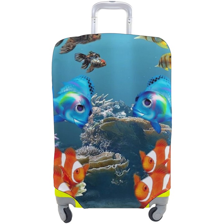 Aquarium Fish Tank Sea Life Luggage Cover (Large)