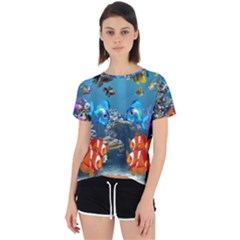 Aquarium Fish Tank Sea Life Open Back Sport Tee by Wegoenart