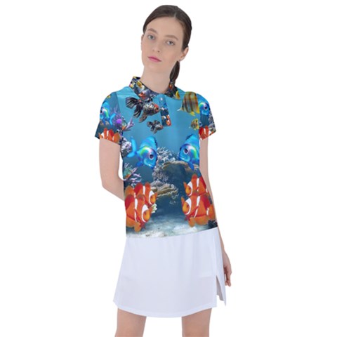 Aquarium Fish Tank Sea Life Women s Polo Tee by Wegoenart