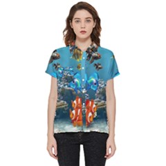 Aquarium Fish Tank Sea Life Short Sleeve Pocket Shirt by Wegoenart