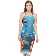 Aquarium Fish Tank Sea Life Bodycon Cross Back Summer Dress by Wegoenart