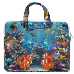 Aquarium Fish Tank Sea Life Macbook Pro 16  Double Pocket Laptop Bag  by Wegoenart