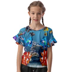 Aquarium Fish Tank Sea Life Kids  Cut Out Flutter Sleeves by Wegoenart