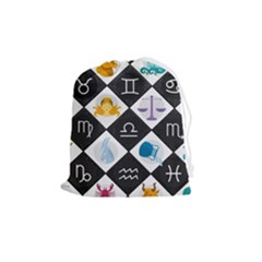 Zodiac Astrology Horoscope Pattern Drawstring Pouch (medium)