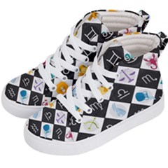 Zodiac Astrology Horoscope Pattern Kids  Hi-top Skate Sneakers by Wegoenart