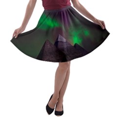 Fantasy Pyramid Mystic Space A-line Skater Skirt by Wegoenart