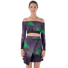 Fantasy Pyramid Mystic Space Off Shoulder Top With Skirt Set by Wegoenart