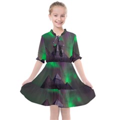 Fantasy Pyramid Mystic Space Kids  All Frills Chiffon Dress by Wegoenart