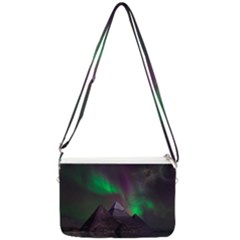 Fantasy Pyramid Mystic Space Double Gusset Crossbody Bag by Wegoenart